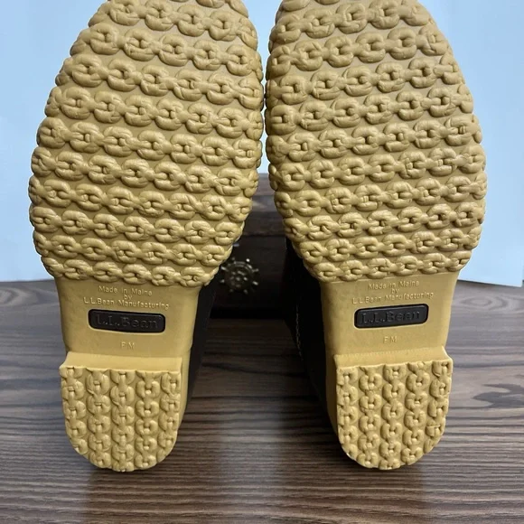 LL Bean Brown Leather 7" Front Zip Fleece Lined Insulated Duck Boots Women sz 9 - Picture 8 of 12